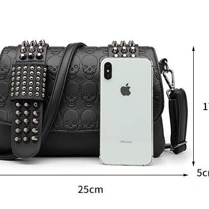 Black Women's Vintage Gothic PU Square Shoulder Bag for wholesale on Faire4