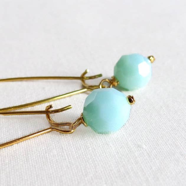 Mint Green Crystal Earrings - Mint Green - Sea Foam Green Earrings - Swarovski Crystal - Mint Jewelry for wholesale by Love Your Bling®