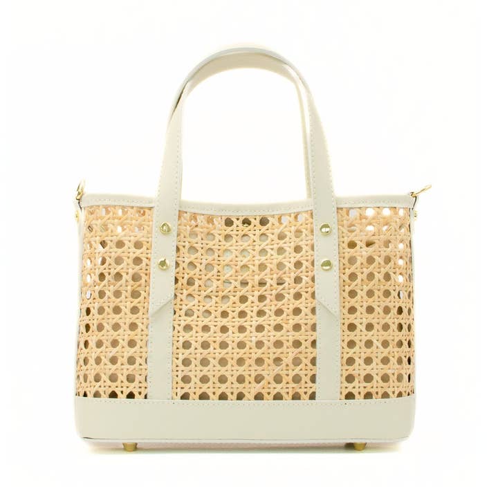 Mini beige stråväska för wholesale av LaTalia