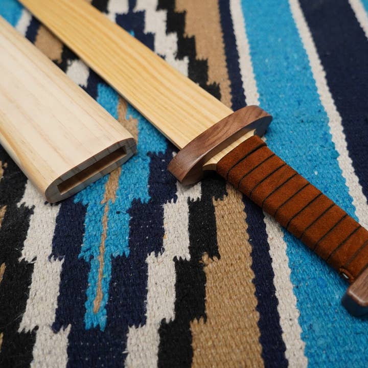 Backwoods Provisions - Wholesale Classic Toy - Kids - Large Viking Sword, Wooden Sheath with Leather Wrapped Handle5