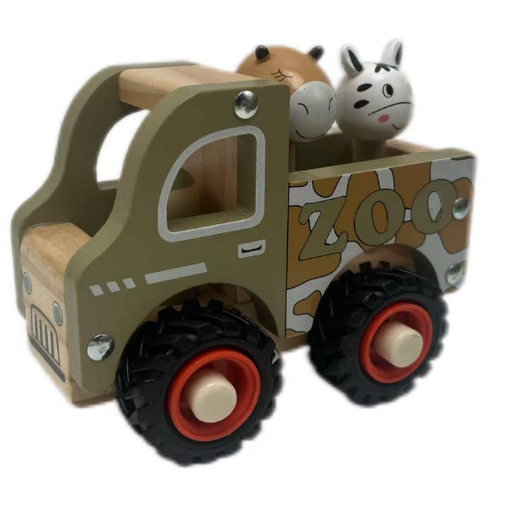 Wooden Zoo Truck Toy with Animal Figurines for wholesale by ToysLink