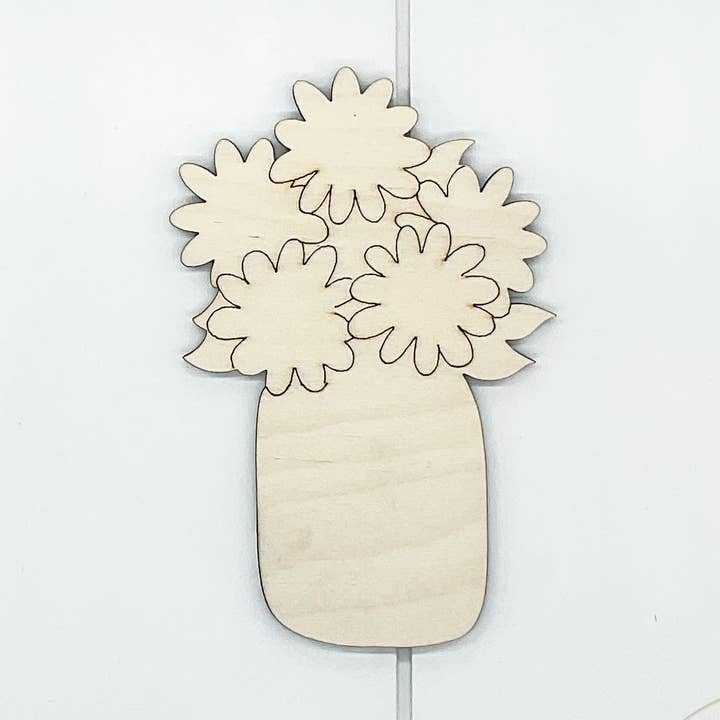 Flowers in Mason Jar Blank for wholesale by Southern Birch Company