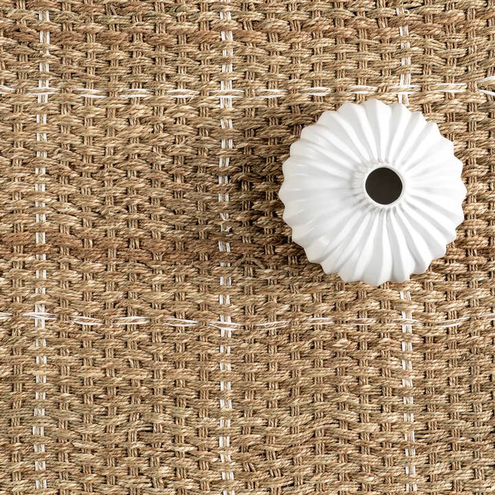 Beige Aubrielle Classic Seagrass Area Rug for wholesale on Faire4