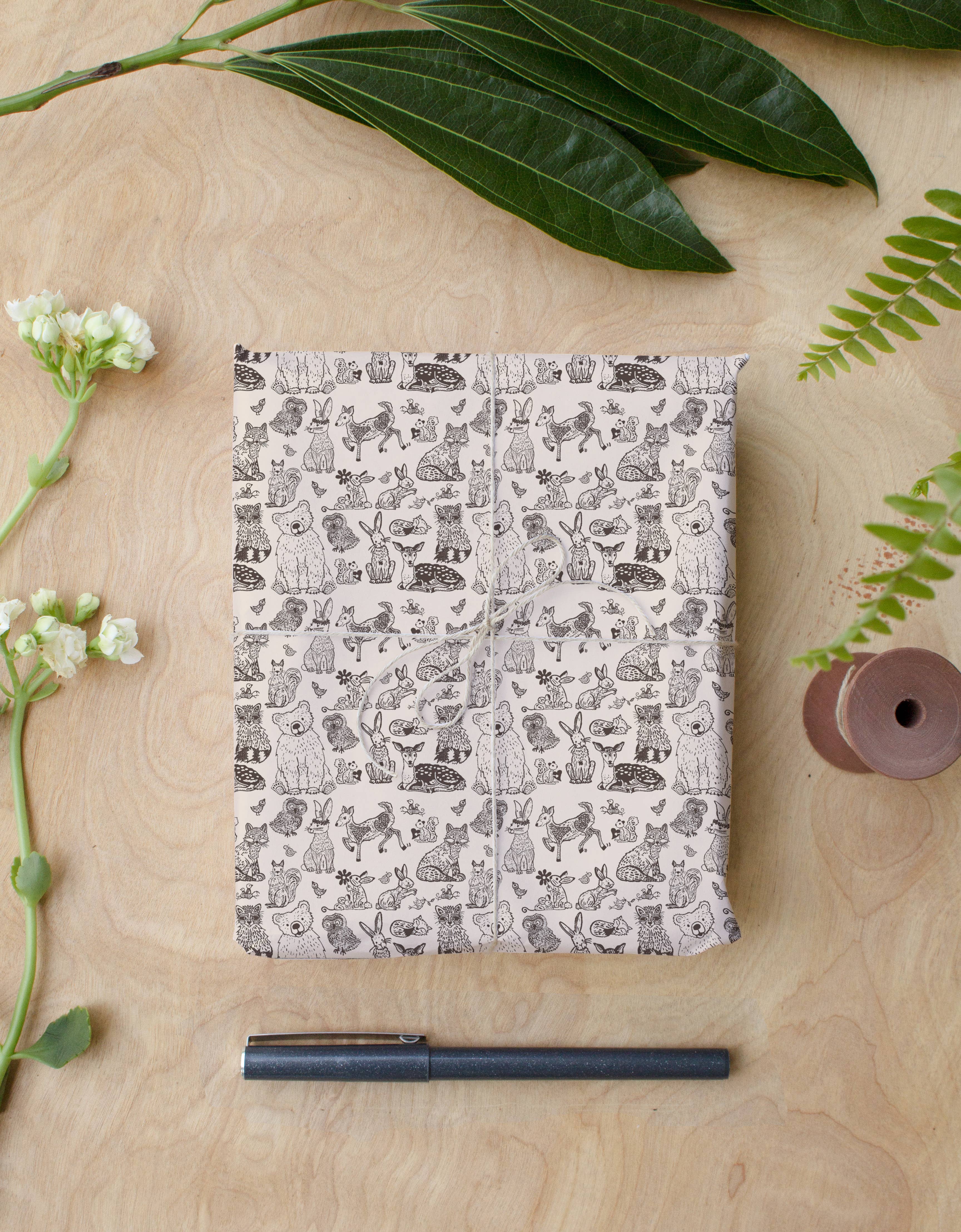 Block21Prints - Wholesale Flat Wrap - Woodland Animals Wrapping Paper - Roll of 2 Sheets6