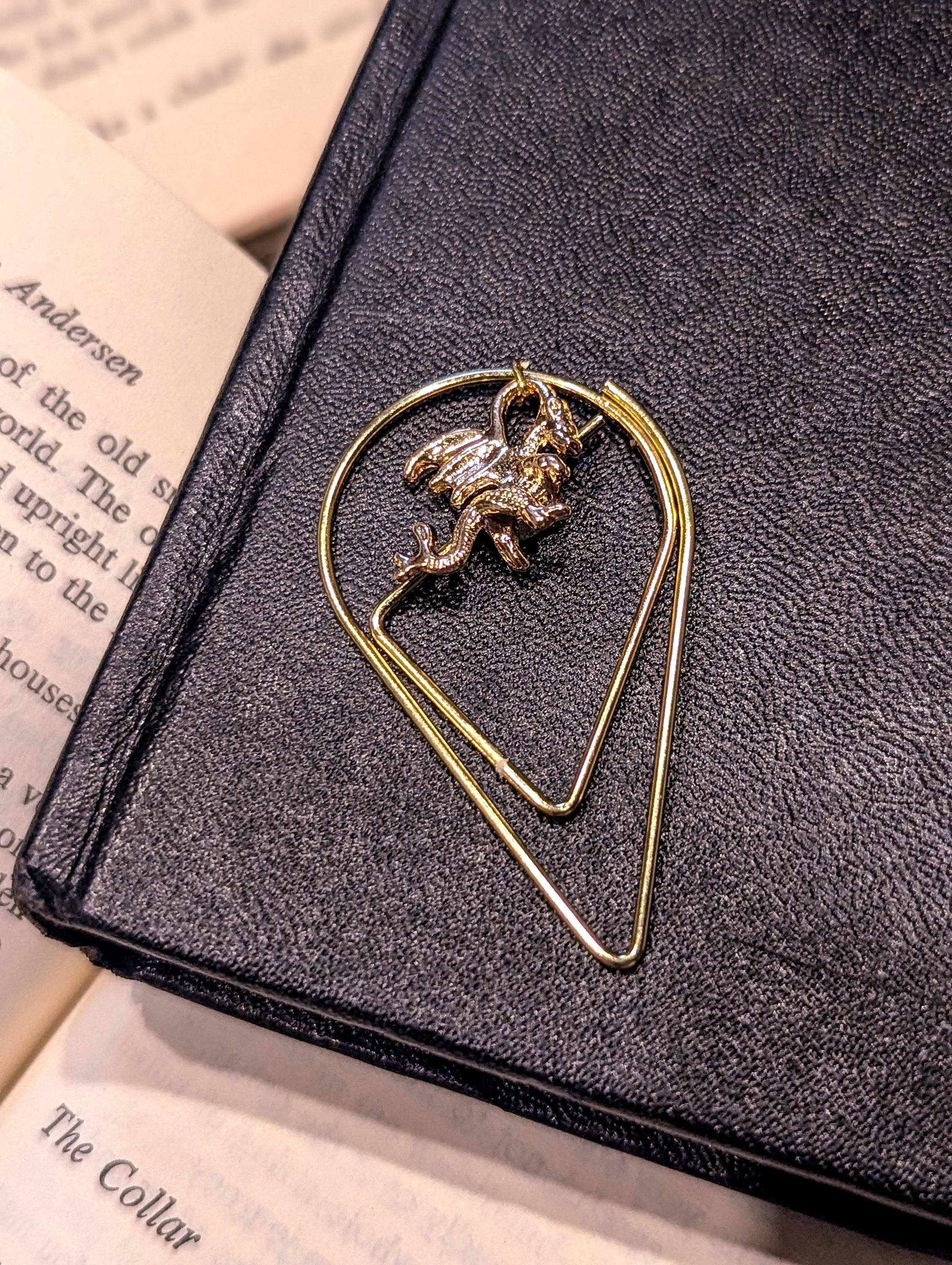 Bookish Trinkets - Wholesale Bookmark - Fantasy Flying Dragon Teardrop Metal Bookmark8