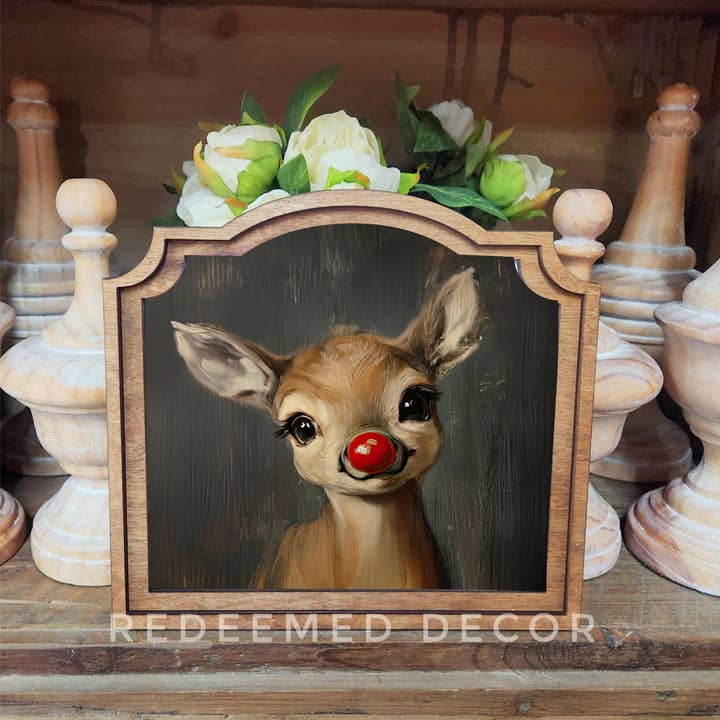 Redeemed Decor - Wholesale Decorative Tabletop Object - Provincial Rudolph Framed Art