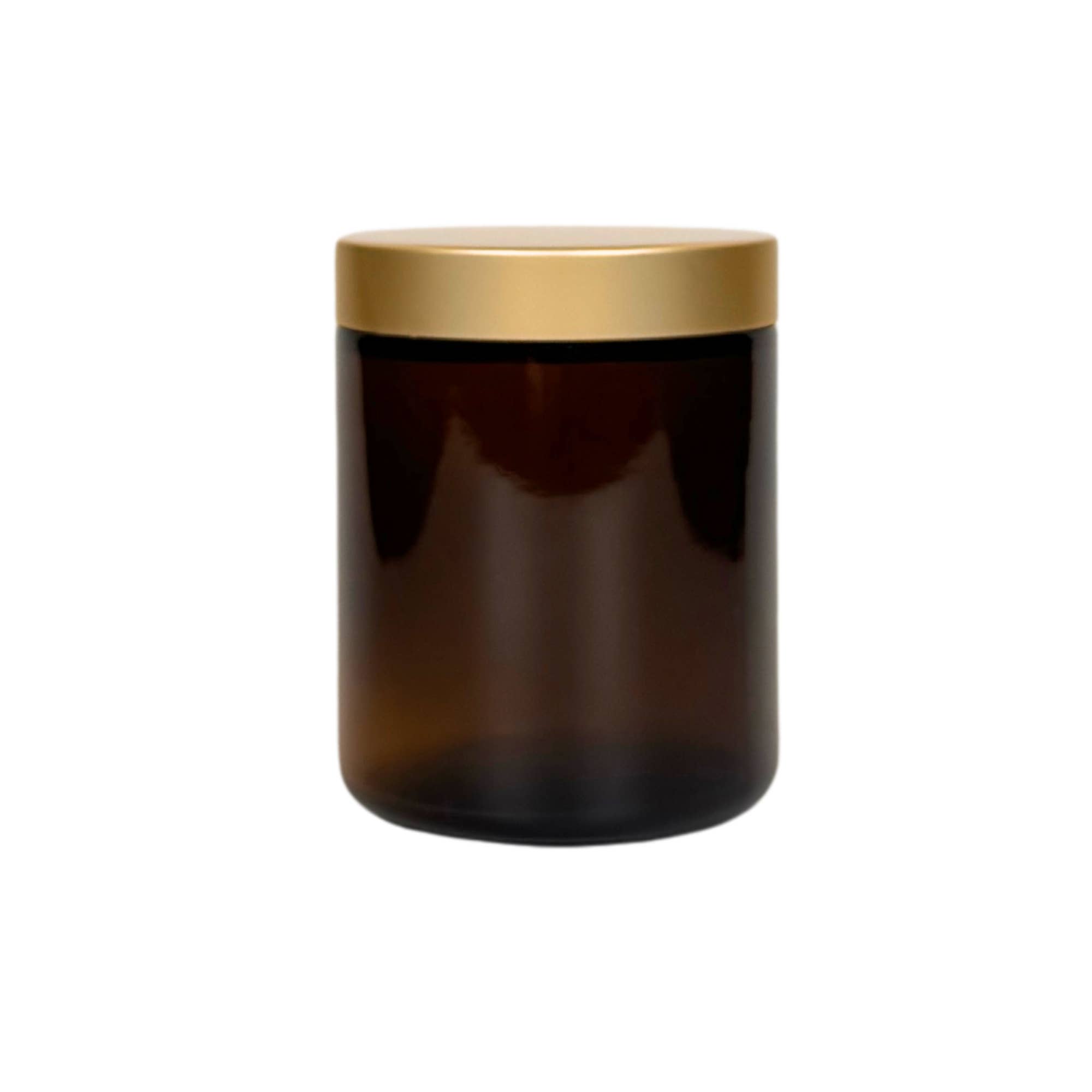 The Bottle Shoppe - Wholesale Jar - 8oz Amber Glass Jar with Brushed Gold Lid
