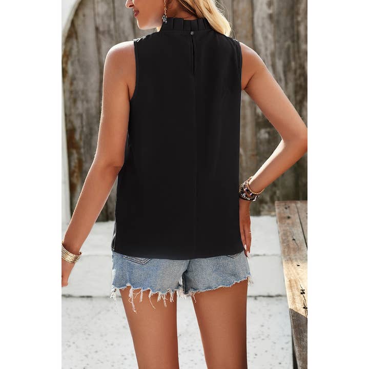 Supreme Fashion – wholesale Blouse – Women’s – Pleated Ruched High Neck Sleeveless Blouson Top16