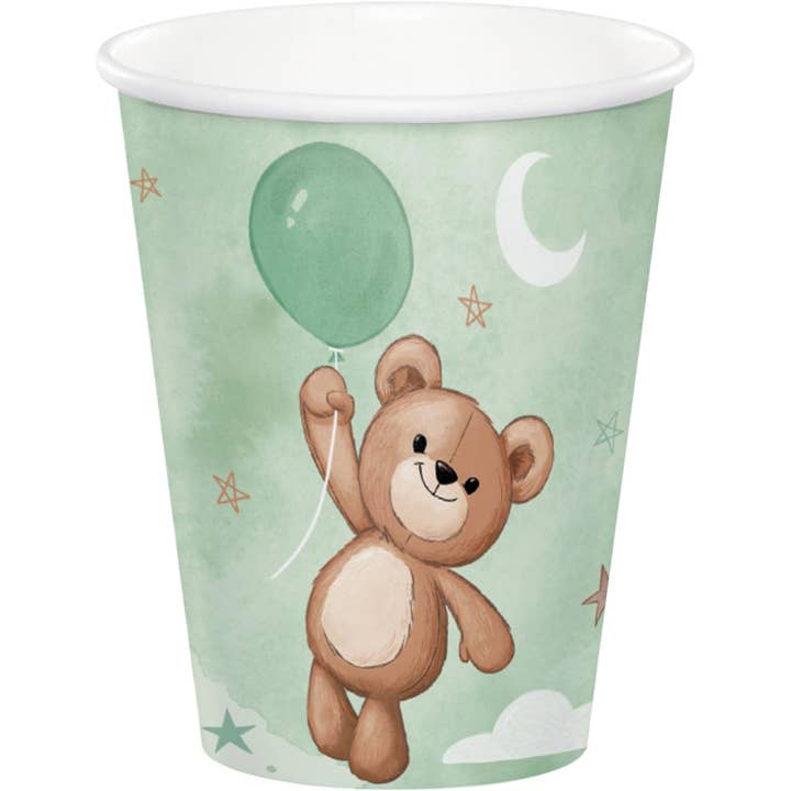 Teddy Bear Hot/Cold Paper Cups 9oz., 8/Pkg for wholesale by Bulk Party Decor