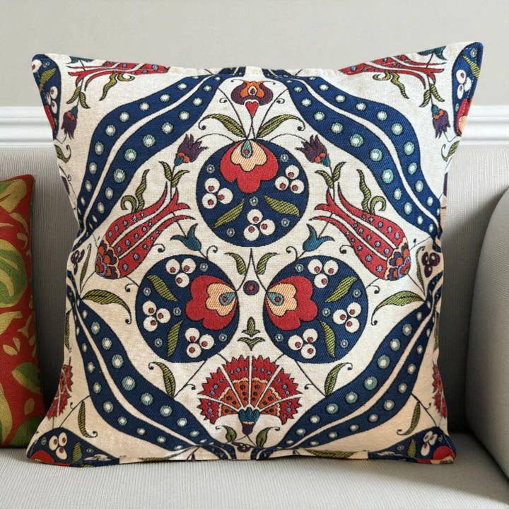 Pillow cover 18x18'' Suzani design embroidered for wholesale by Aseel