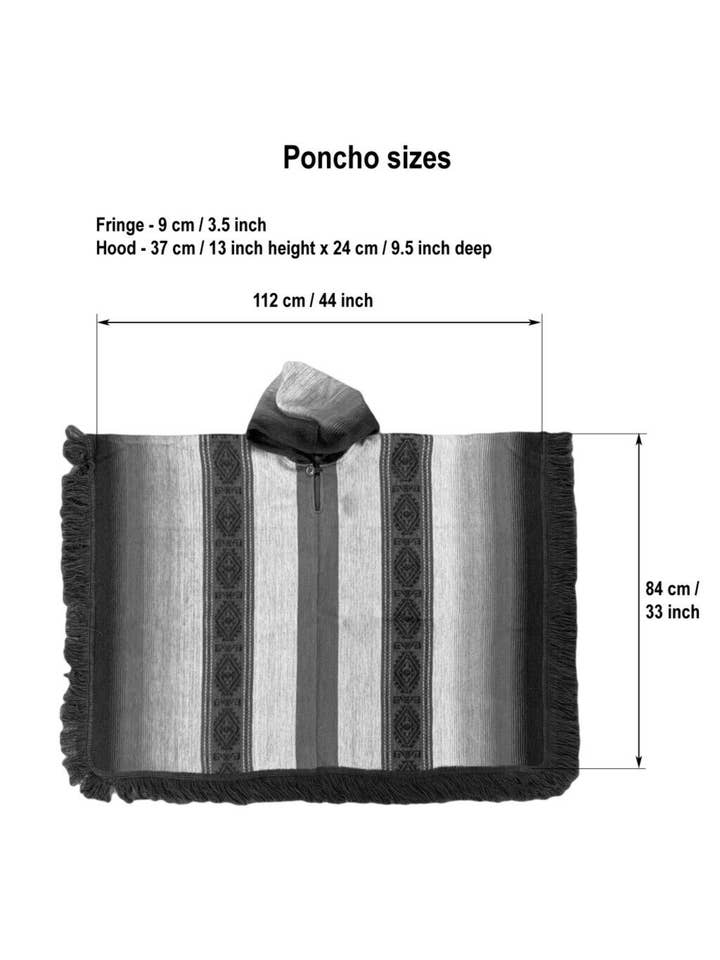 ECUALAMA - Vente Poncho – femme - Poncho à capuche léger en laine d'alpaga unisexe4