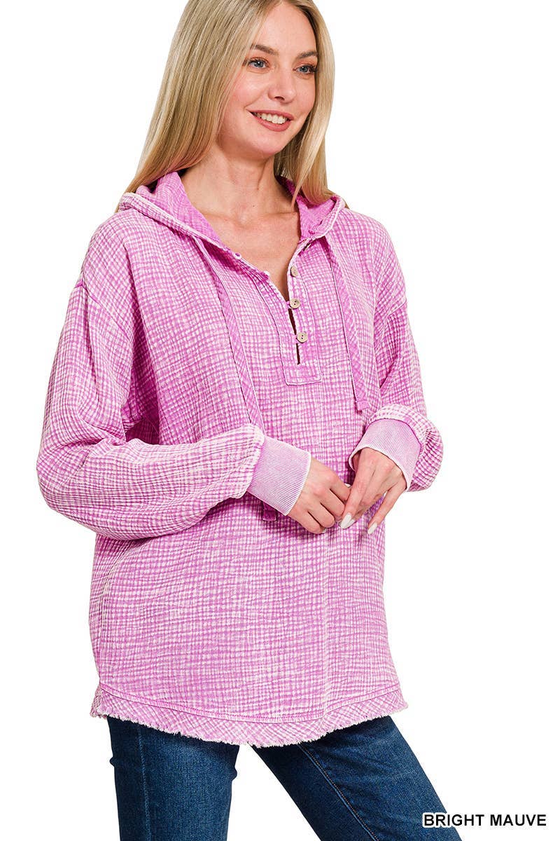 Vanilla Monkey - Vendita all'ingrosso Felpa con cappuccio - Donna - Felpa con cappuccio con chiusura a bottoni in doppia garza lavata1