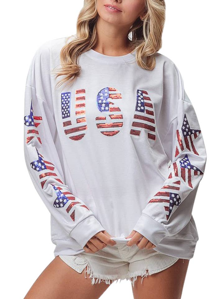 OFF WHITE American Flag Usa And Star Pullover for wholesale on Faire