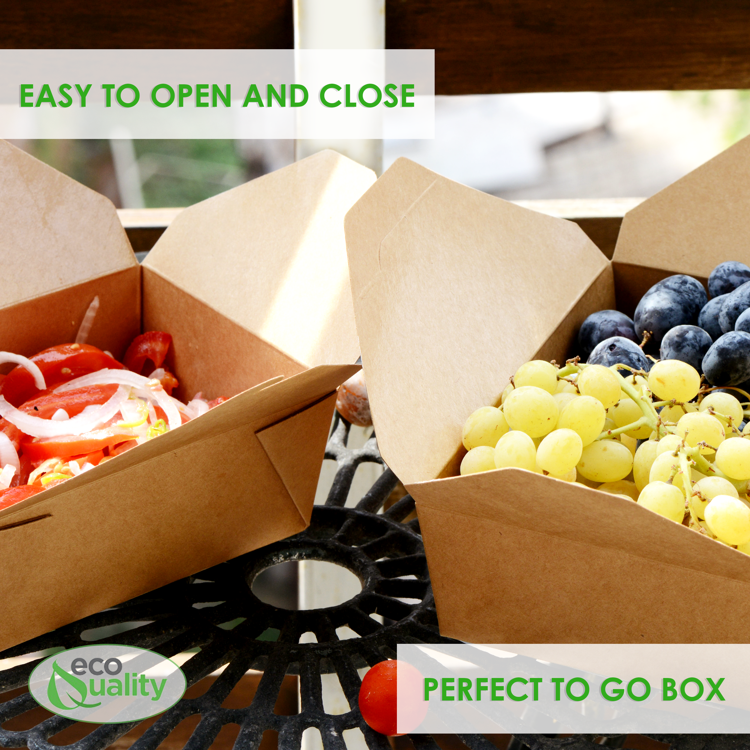 EcoQuality - Wholesale Food Storage Container - 49Oz Kraft Folded Paper Take Out Containers - Microwavable4