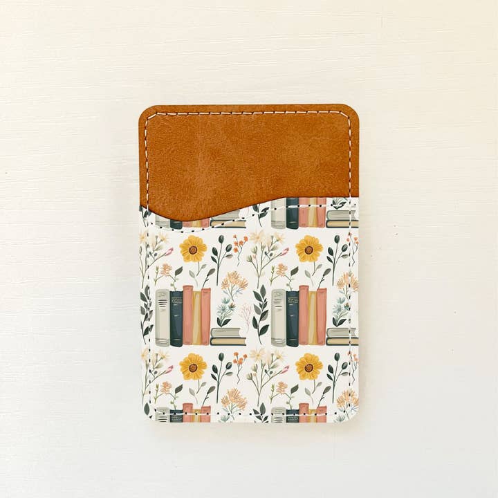 Bookish Florals Leather Card Holder (15 Options) for wholesale by Olivia + Rose