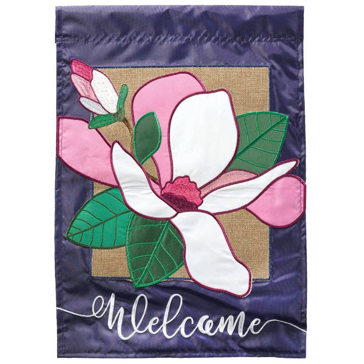 Cottage Garden - Wholesale Flag - Flag Welcome Magnolia Burlap 29x42