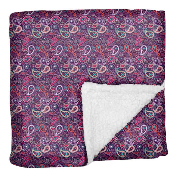 Purple Paisley - Fluffy Blanket for wholesale by Kani Kouture