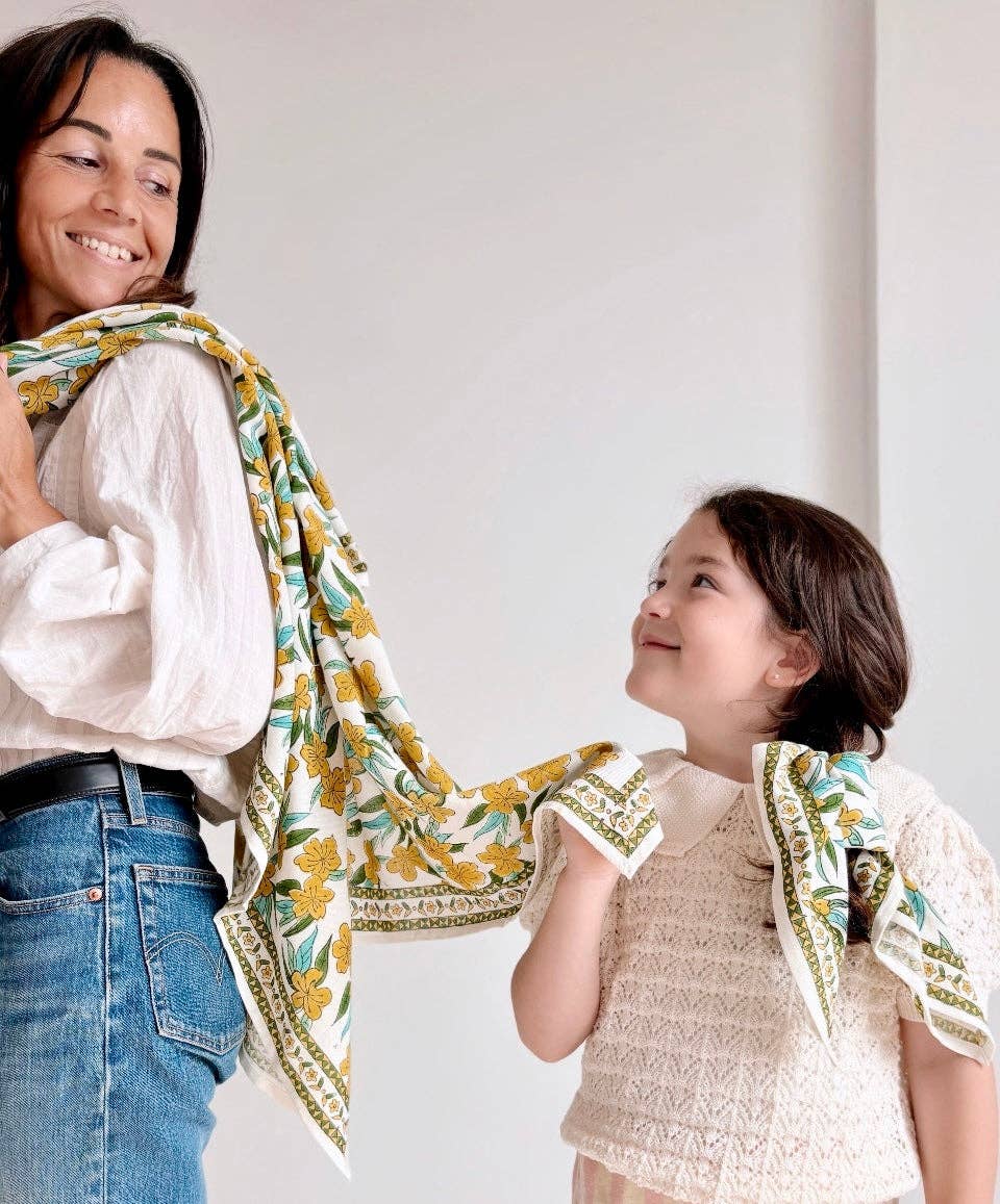 SO FAMILY – wholesale Halsduk - Dam – Jaipur Ocher vuxenscarf 100 cm3