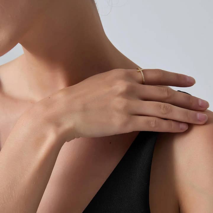 Perimade & Co. LLC - Wholesale Multi-Stone Ring - Pave Setting Cross Eternity Band Ring in 925 Sterling Silver4