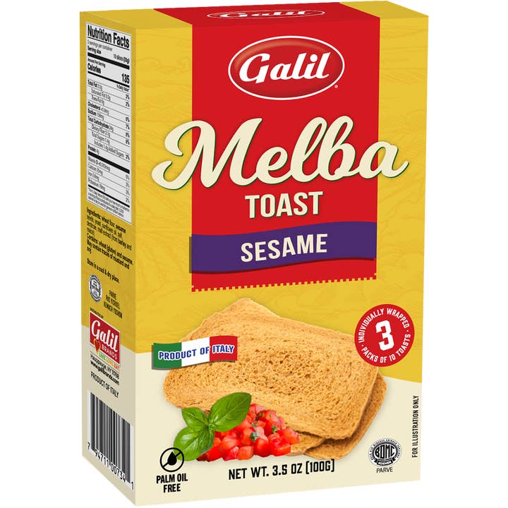 Galil Brands – wholesale Bread/tortilla – Melba Toast | Sesame | 3.5 oz | Galil