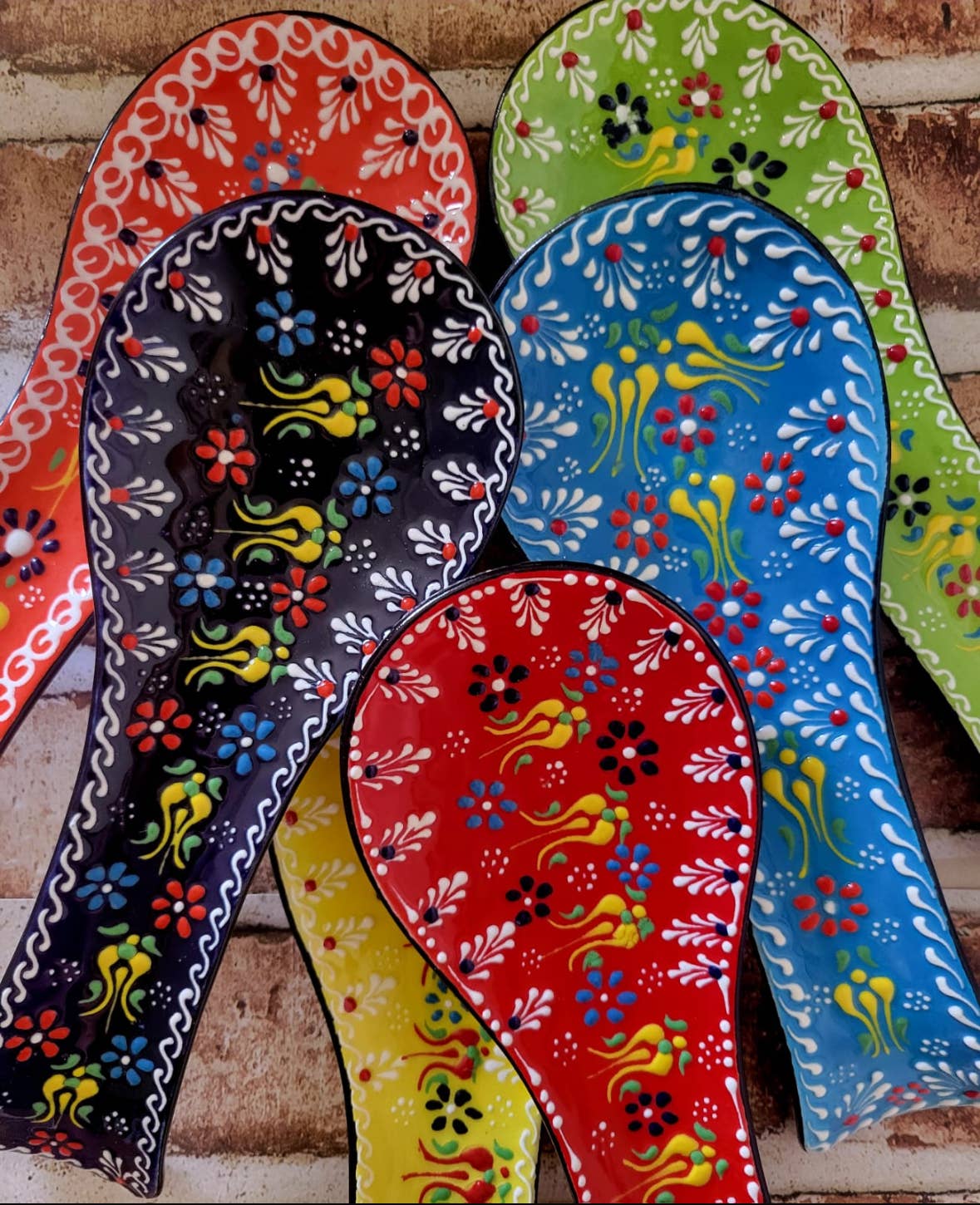 Mediterranean Collection - Vendita all'ingrosso Poggiamestolo - Set di 20 poggiamestoli in ceramica turca dipinti a mano2