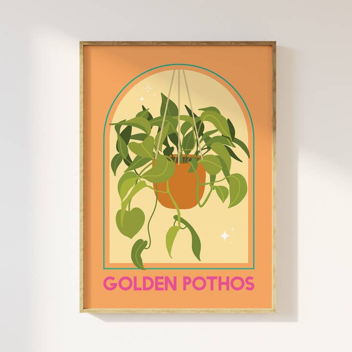 Golden Pothos Houseplant Print for wholesale by April Lane Art