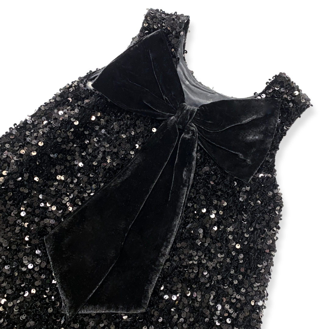Doe a Dear - Wholesale Dress - Kids - 17128 Sleeveless Sequin Dress w/ Back Velvet Bow (2 Colors)2