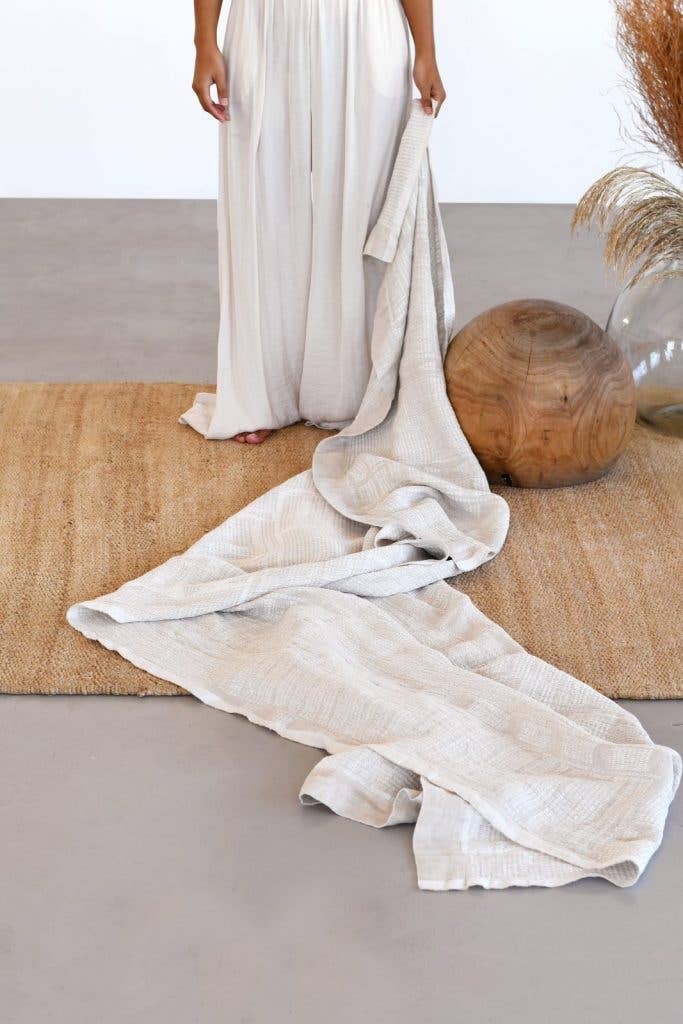 African Jacquard - Wholesale Throw blanket - 100% Linen Bogolan Bed Throws10