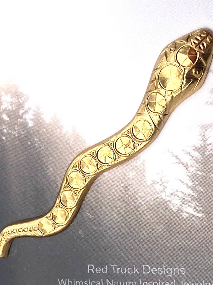 Gold Snake Pin Brass Snake Brooch Southwest Serpent Tie Tack for wholesale by Red Truck Designs