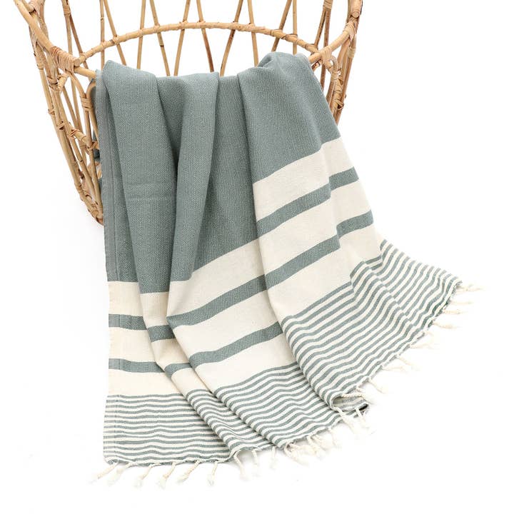 Dehna tyrkisk bomuldshåndklæde C. Grøn 100x180 cm - 40"x70" for engroshandel hos PESHCE