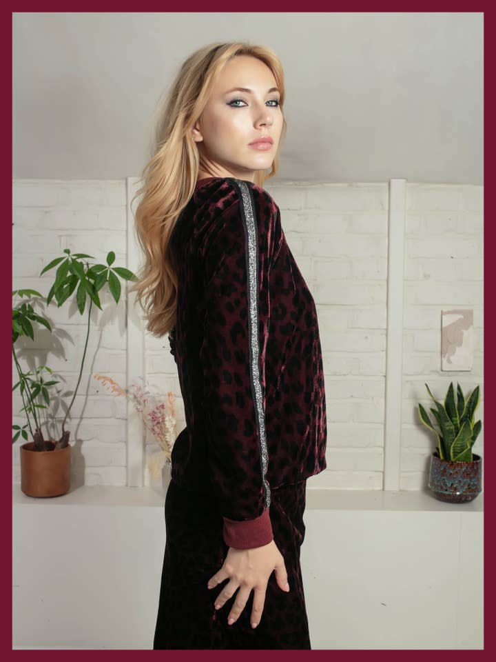 Prugna Gonna a taglio sbieco Tilda in leopardo prugna in vendita all'ingrosso su Faire2