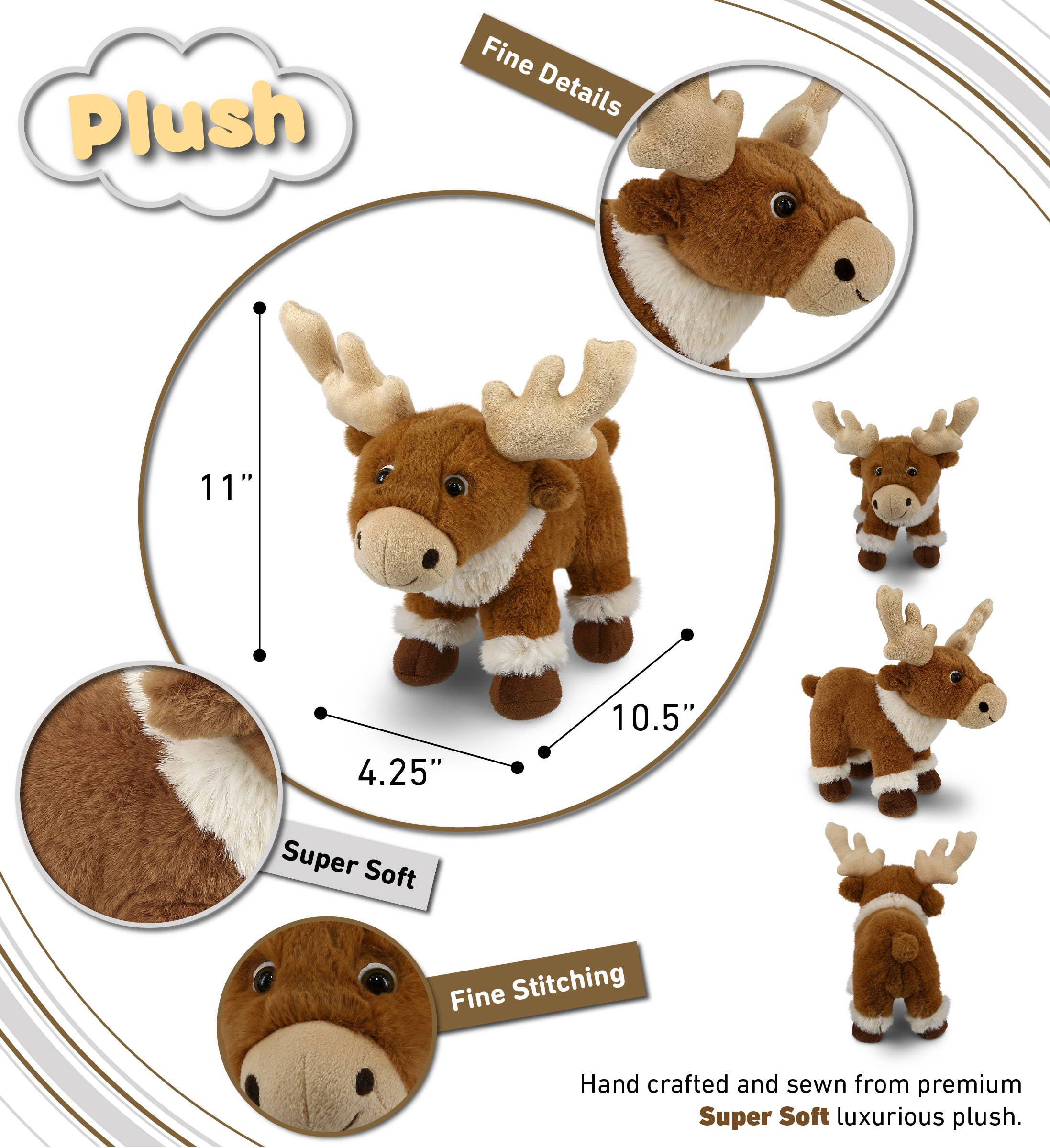 Cota Global - Wholesale Stuffed/Plush Toy - Kids & Baby - Super-Soft Plush - Standing Reindeer 11"2