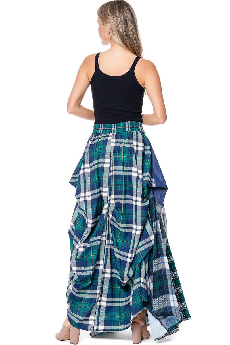 Groen [SK4119] Gerimpelde maxirok voor groothandel op Faire1