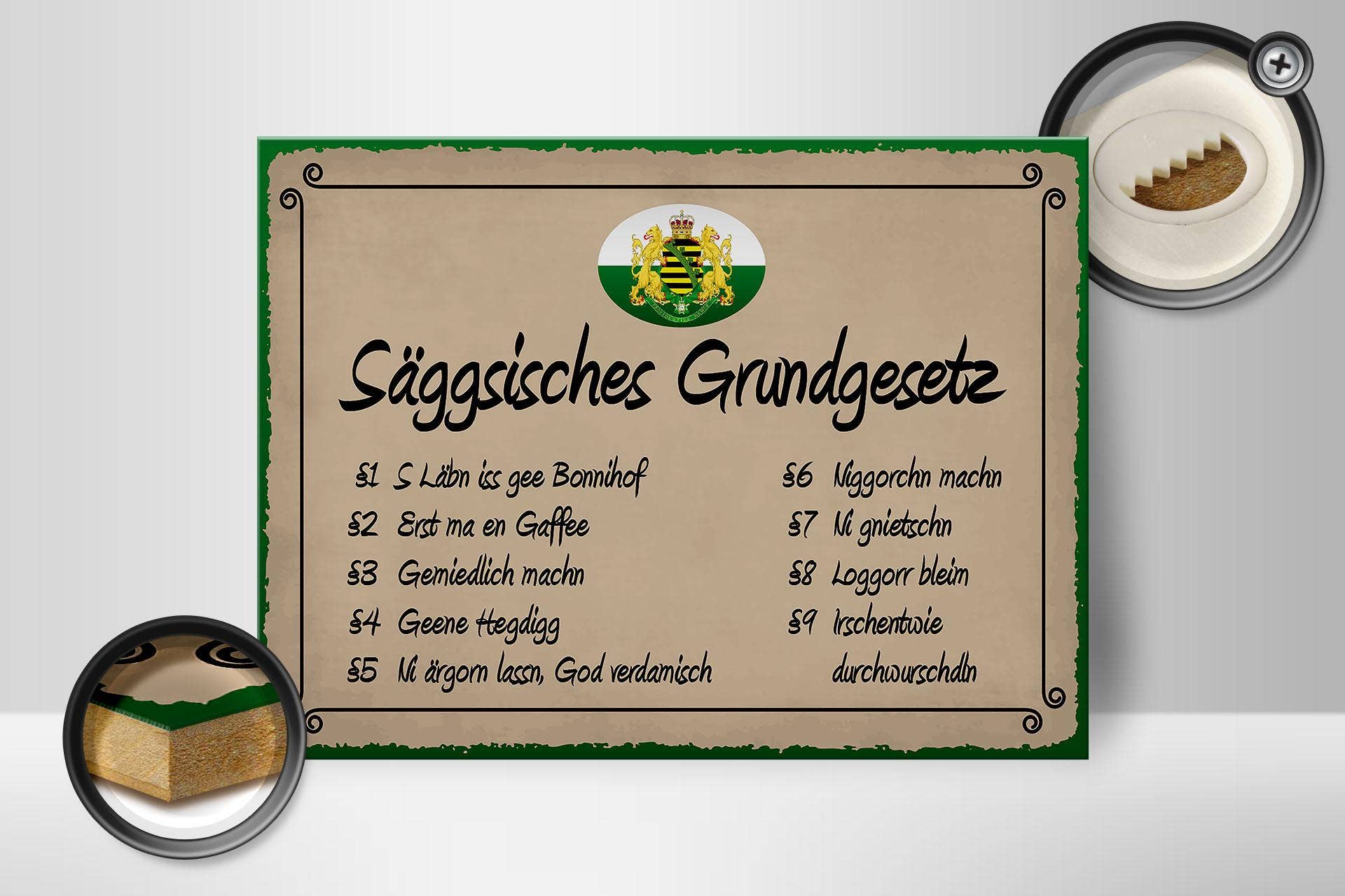 Femer - Wholesale Sign - Wooden sign saying 40x30 cm Saeggsisches Grundgesetz funny sign wooden sign1