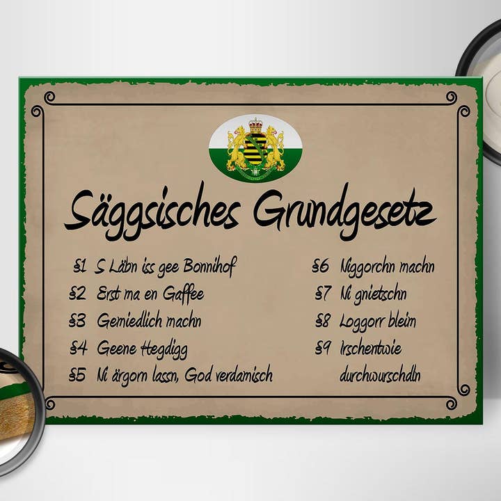 Femer - Wholesale Sign - Wooden sign saying 40x30 cm Saeggsisches Grundgesetz funny sign wooden sign1