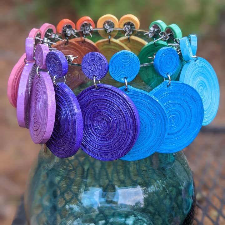 Lumago Designs - Wholesale Stud/Post Earrings - RC round paper bead stud earrings Case