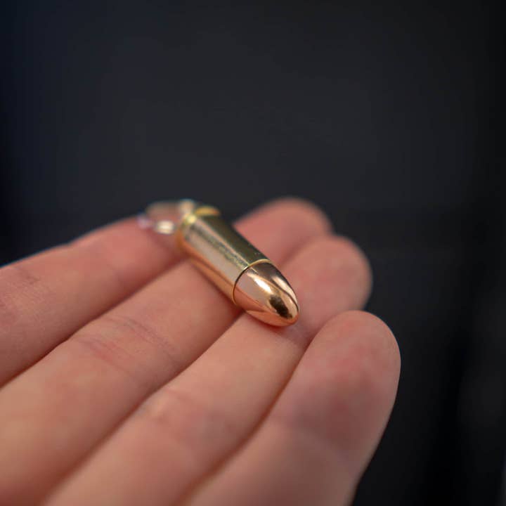 9mm patron som vedhæng med fuld jakke Bullet for engroshandel hos Copper and Brass