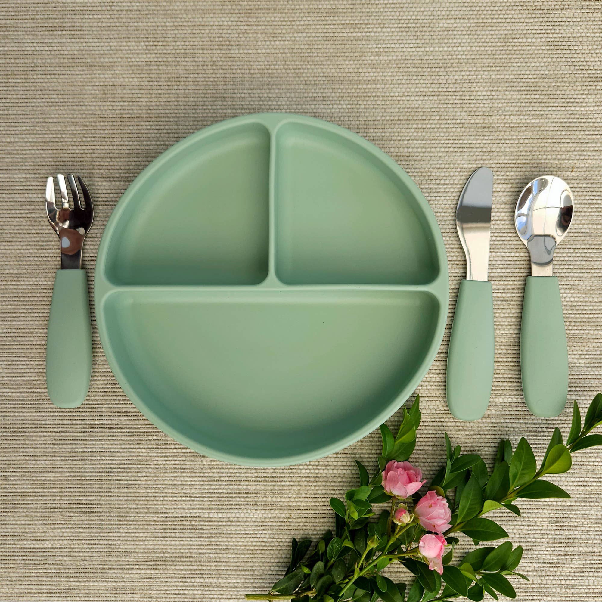 Summerville organic - Wholesale Flatware Set - Kids & Baby - Cutlery Silicone-steel Cameo Green4