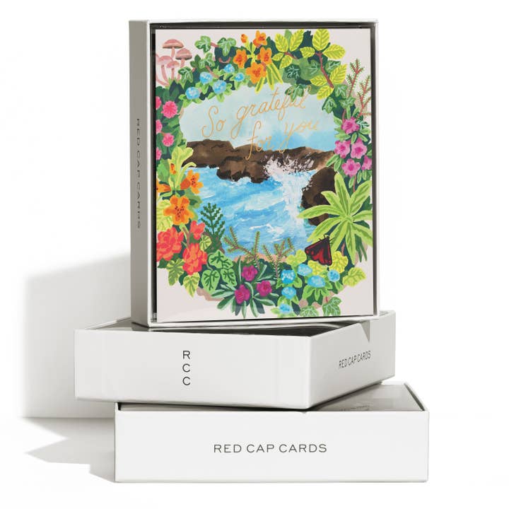 Red Cap Cards - Vendita all'ingrosso Biglietti di ringraziamento - Biglietto di auguri di ringraziamento Ocean Vignette