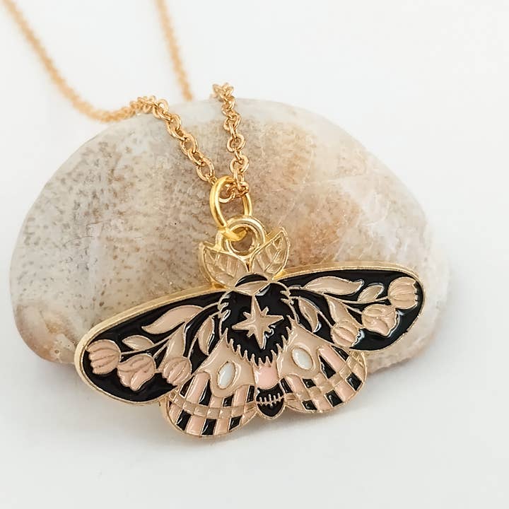 Luna Moth Necklace, Mystical Necklace, Celestial Necklace for wholesale by Piccadilly Pendants