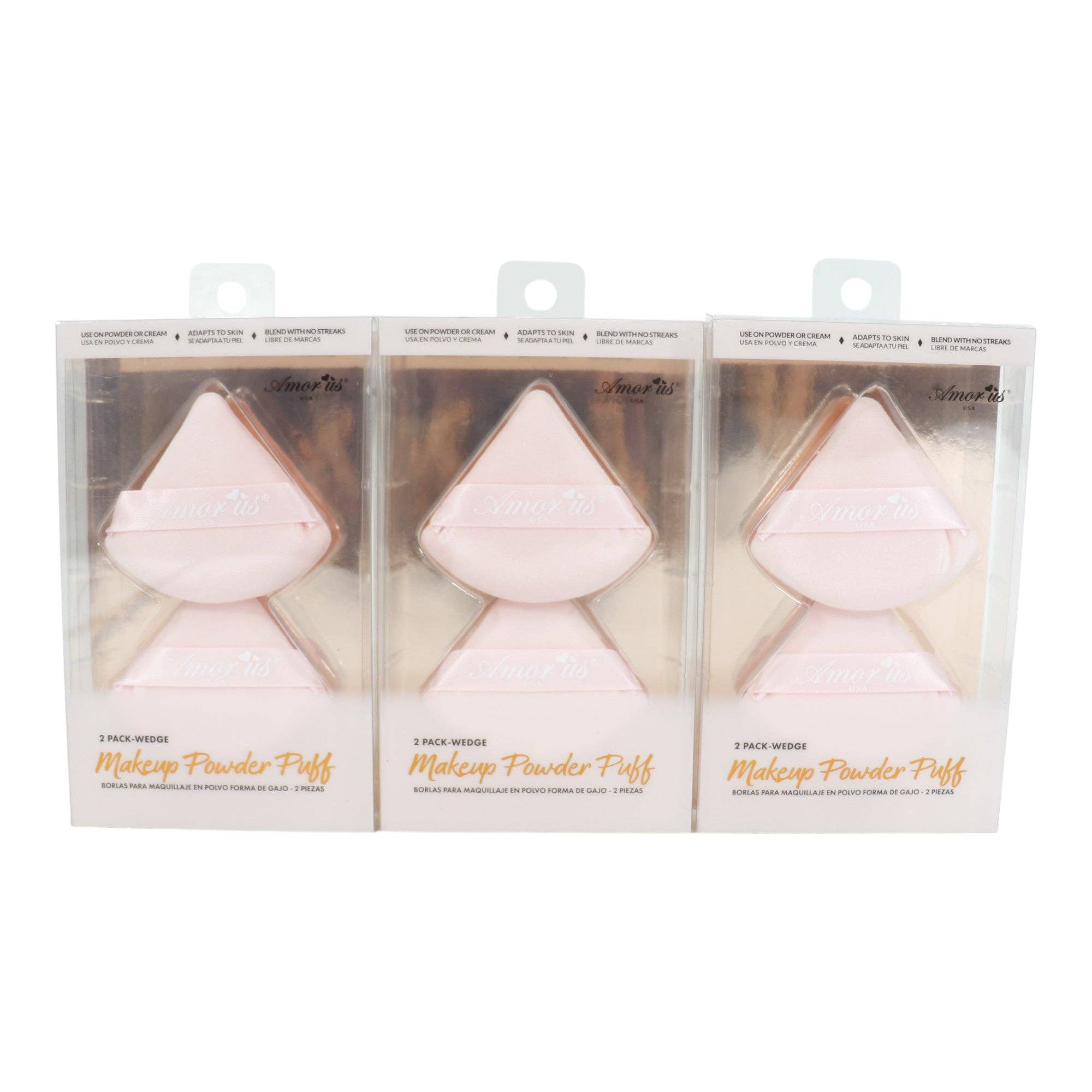 Assorted Makeup Powder Puff Wedge MPP-4  (4PK) for wholesale on Faire4
