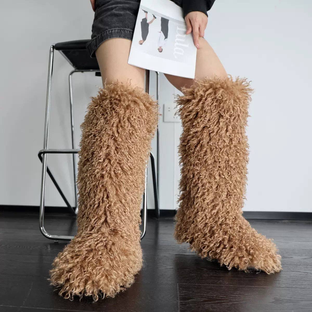 MB Fashion Wholesale - Wholesale Boots - Women's - Every Fashion Knee-High Fluffy Faux Fur Statement Boots 008 RA13