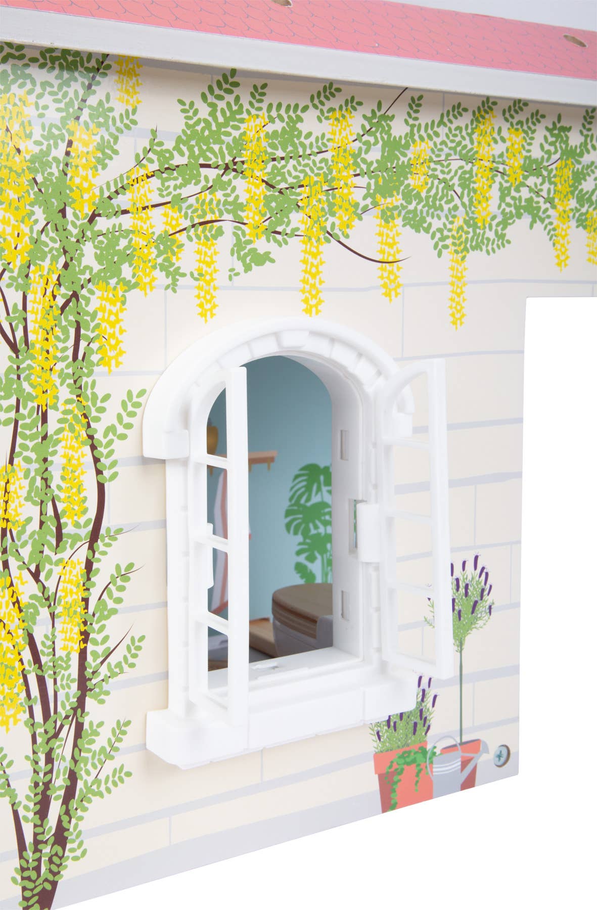 small foot – wholesale Tillbehörskit för docka - Barn – Modern trädockhus med öppen front och takterrass2