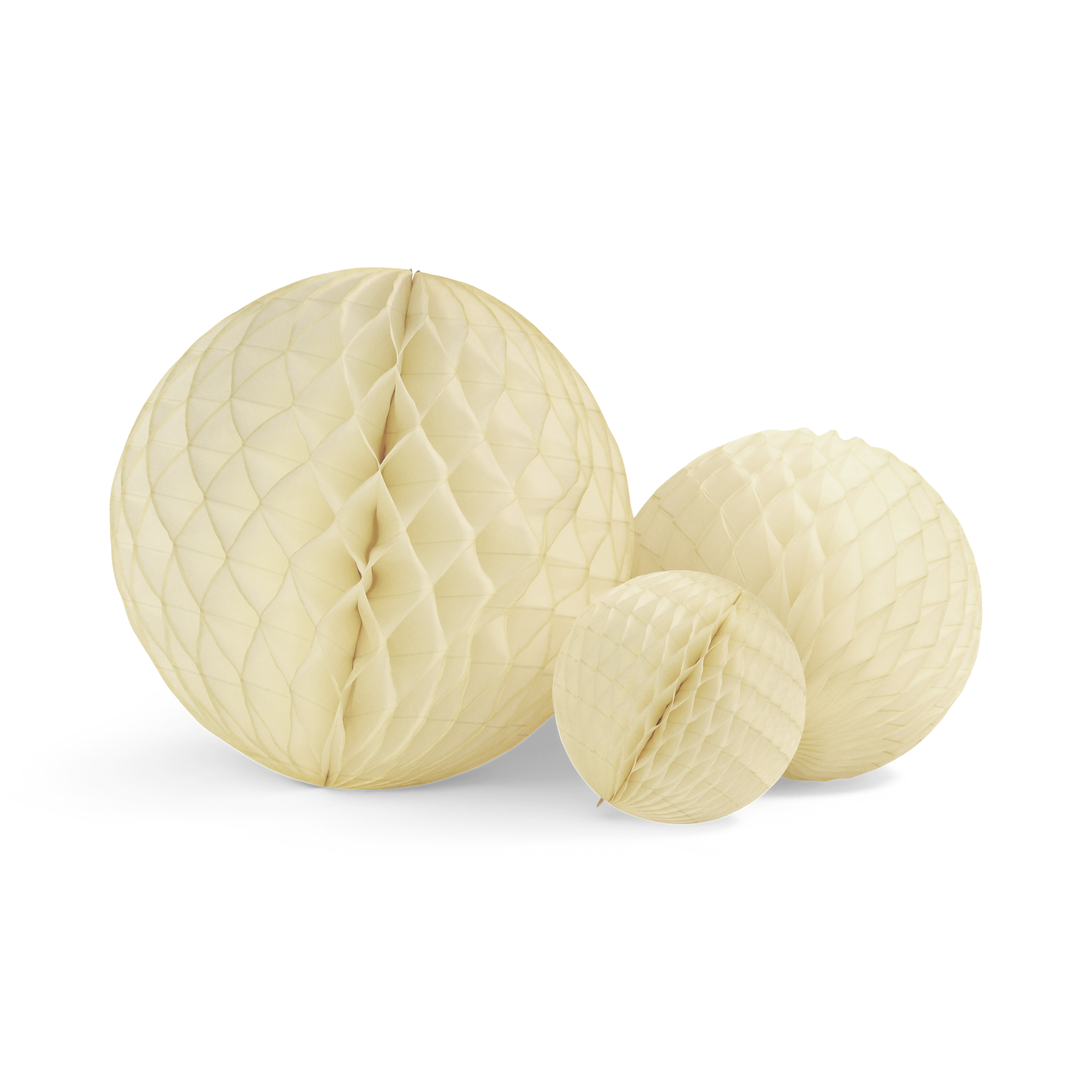 studio THIE - Vente Décalcomanie – décorations de fête - Trio de boules alvéolées en papier7