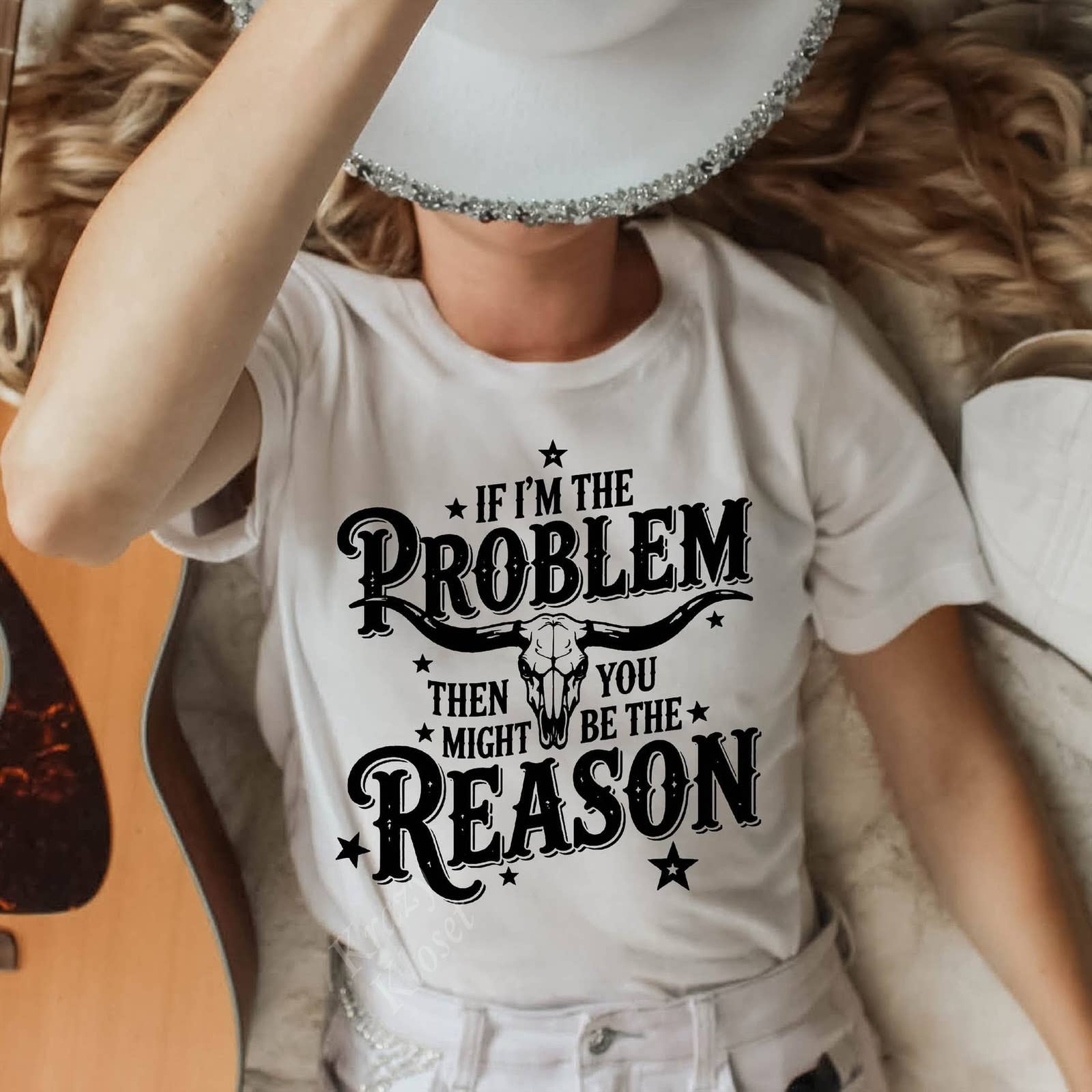 Krazy Kloset - Wholesale Screen Printed T-Shirt - Women's - If I’m The Problem Then You Might Be The Reason0