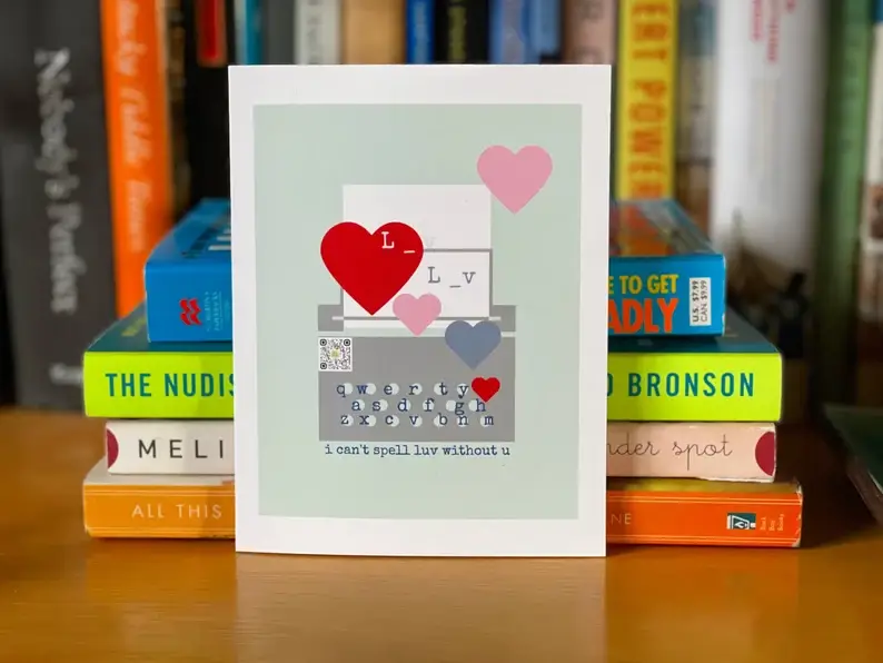 Smile Songs - Wholesale Love Card - I Can't Spell Luv Without U Valentines Day QR Code Card5