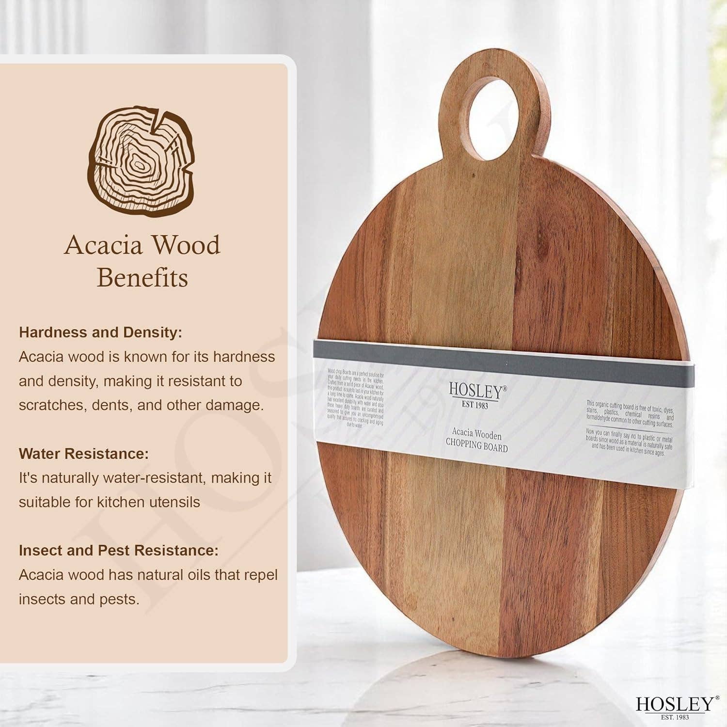 Hosley - Wholesale Cutting Board - Hosley® 13.5 Inch Acacia Wood Cutting Board Medium Size6