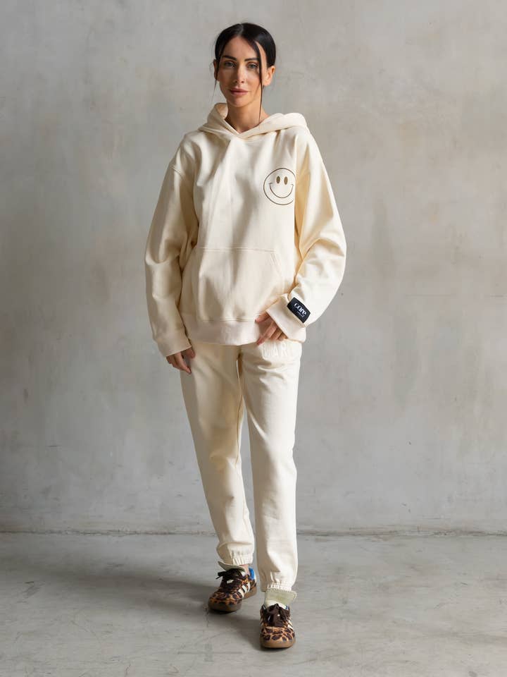 Care Tucker - Vente Sweat à capuche – femme - Chandail à capuchon Hendrix 100 Things Happy Ivory3