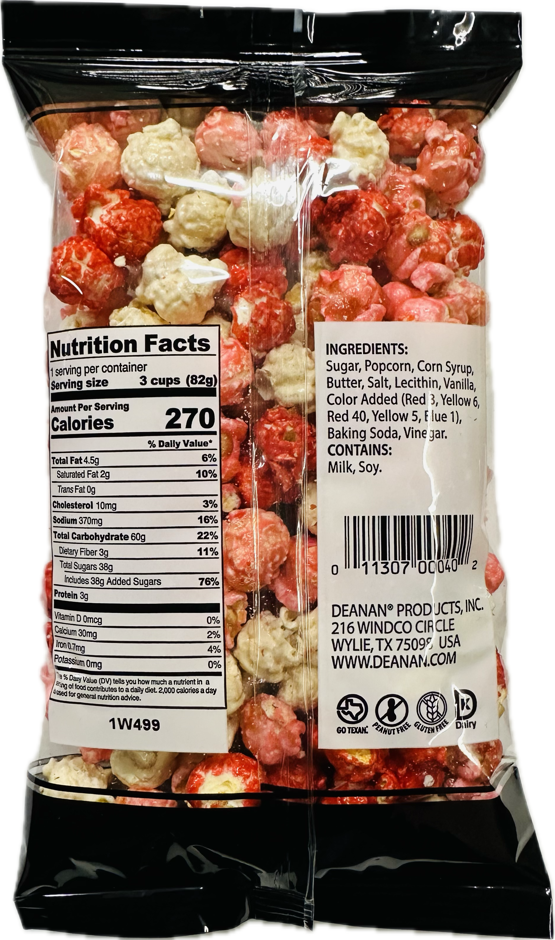 Deanan Gourmet Popcorn - Wholesale Popcorn - Hearts Vanilla Popcorn  - 100 Count - 3 Cup Clear Bags2