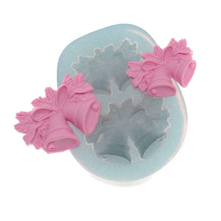 Christmas Jingle Bells Silicone Mold Cake Cupcake Decorating Fondant Mold Chocolate Candy Mould DIY for wholesale by Flexarte USA